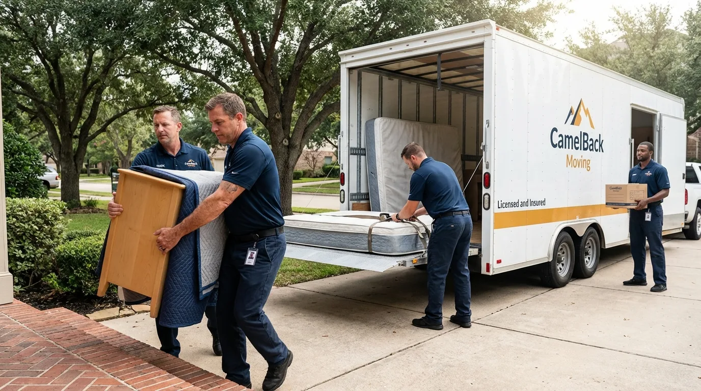 Crew loading residential truck for cross-state move from Shadyside, OH